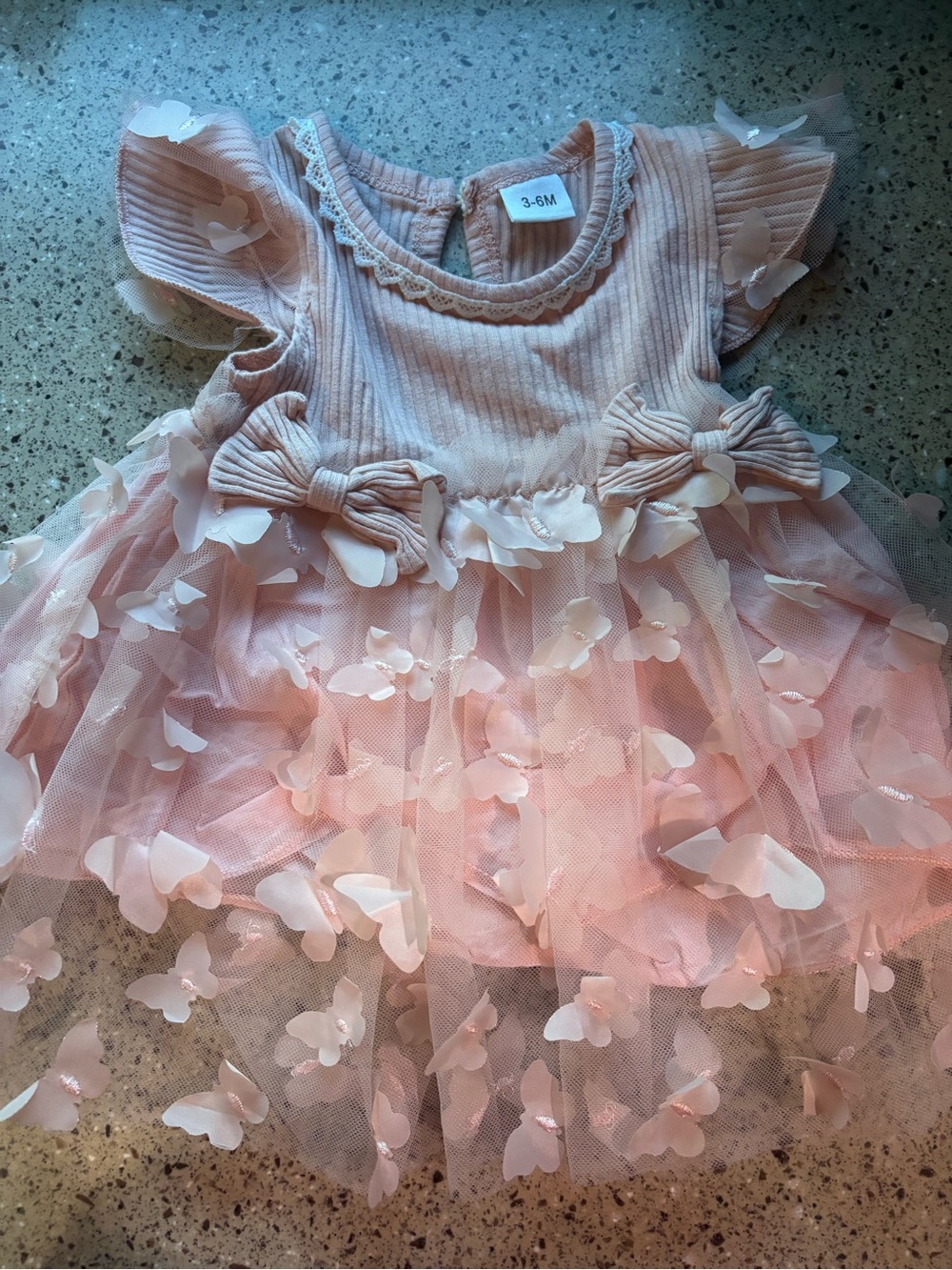 Baby Girls Pink Butterfly Tulle Dress